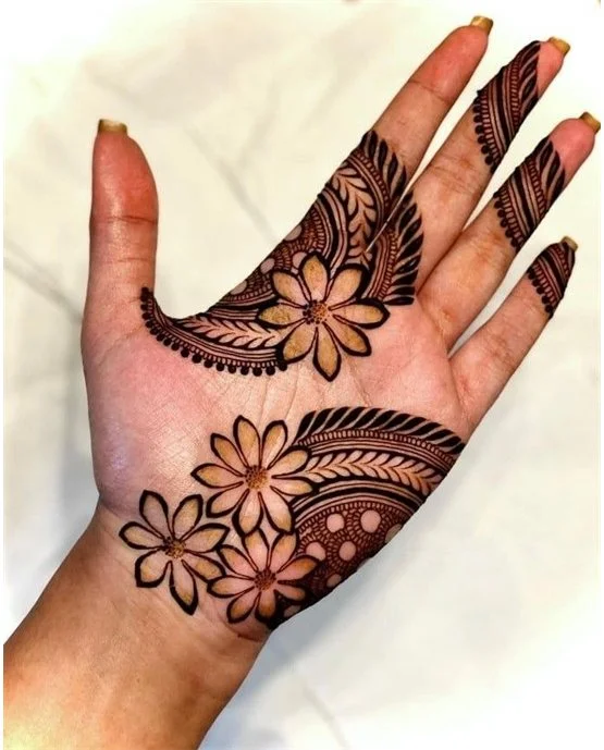 Wave Inspired Light Front Hand Mehndi Design Wave Inspired Light Front Hand Mehndi Design